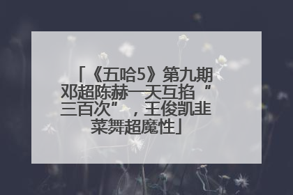 《五哈5》第九期邓超陈赫一天互掐“三百次”，王俊凯韭菜舞超魔性