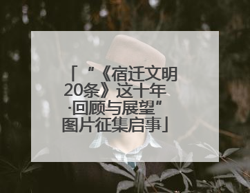 “《宿迁文明20条》这十年·回顾与展望”图片征集启事