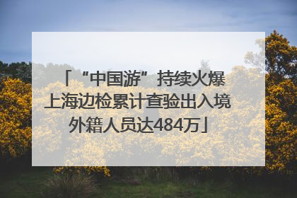 “中国游”持续火爆 上海边检累计查验出入境外籍人员达484万