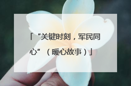 “关键时刻，军民同心”（暖心故事）
