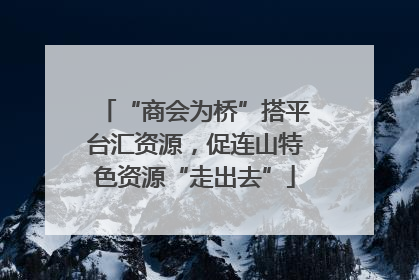 “商会为桥”搭平台汇资源，促连山特色资源“走出去”
