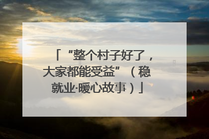 “整个村子好了，大家都能受益”（稳就业·暖心故事）
