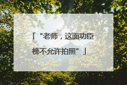 “老师，这面功臣榜不允许拍照”