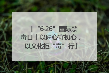 “6·26”国际禁毒日丨以匠心守初心，以文化拒“毒”行