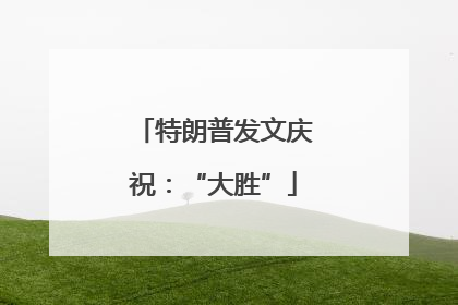 特朗普发文庆祝：“大胜”