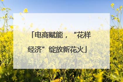 电商赋能，“花样经济”绽放新花火