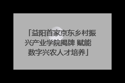 益阳首家京东乡村振兴产业学院揭牌 赋能数字兴农人才培养