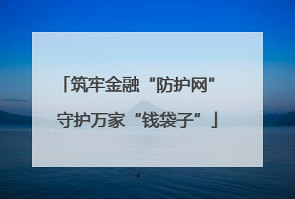 筑牢金融“防护网” 守护万家“钱袋子”