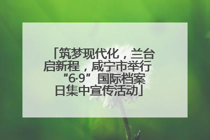 筑梦现代化，兰台启新程，咸宁市举行“6·9”国际档案日集中宣传活动