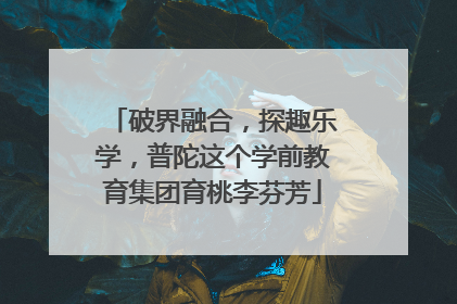 破界融合，探趣乐学，普陀这个学前教育集团育桃李芬芳