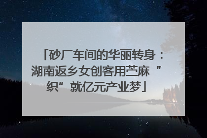 砂厂车间的华丽转身：湖南返乡女创客用苎麻“织”就亿元产业梦