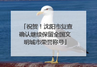 祝贺！沈阳市复查确认继续保留全国文明城市荣誉称号