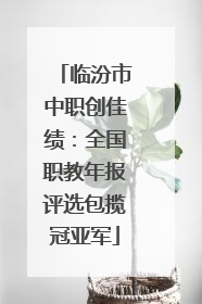 临汾市中职创佳绩：全国职教年报评选包揽冠亚军