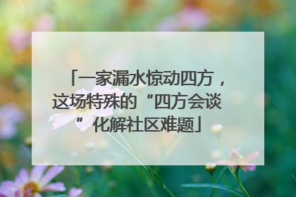 一家漏水惊动四方，这场特殊的“四方会谈”化解社区难题