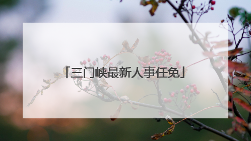 三门峡最新人事任免
