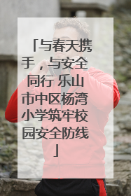 与春天携手，与安全同行 乐山市中区杨湾小学筑牢校园安全防线