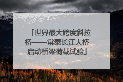 世界最大跨度斜拉桥——常泰长江大桥启动桥梁荷载试验