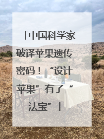 中国科学家破译苹果遗传密码！“设计苹果”有了“法宝”