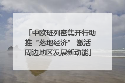 中欧班列密集开行助推“落地经济” 激活周边地区发展新动能
