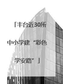 丰台近30所中小学建“彩色学安路”