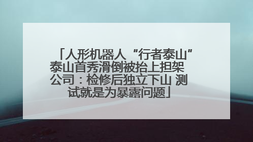 人形机器人“行者泰山”泰山首秀滑倒被抬上担架 公司：检修后独立下山 测试就是为暴露问题