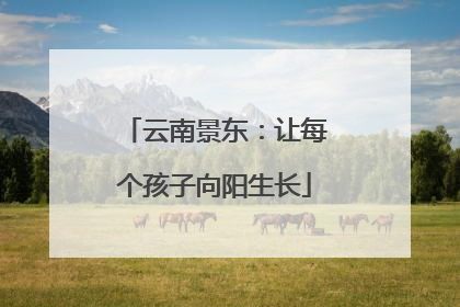 云南景东：让每个孩子向阳生长