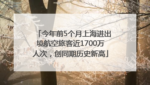 今年前5个月上海进出境航空旅客近1700万人次，创同期历史新高