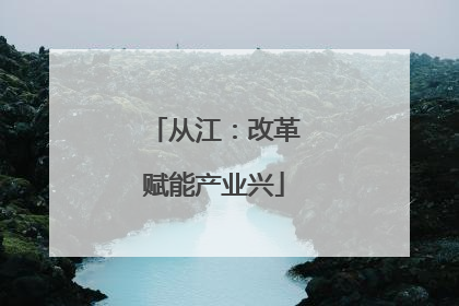 从江：改革赋能产业兴