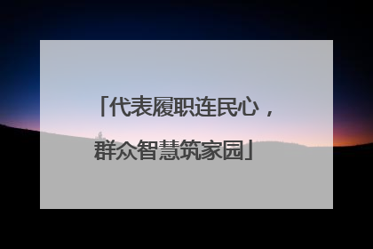 代表履职连民心，群众智慧筑家园