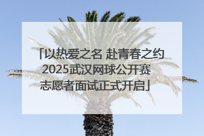 以热爱之名 赴青春之约 2025武汉网球公开赛志愿者面试正式开启
