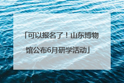 可以报名了！山东博物馆公布6月研学活动