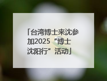 台湾博士来沈参加2025“博士沈阳行”活动