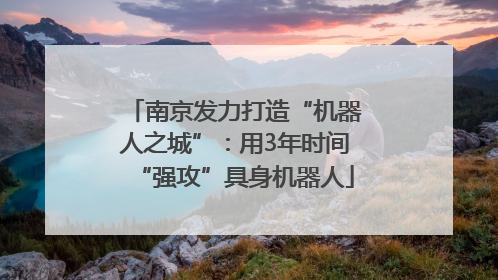 南京发力打造“机器人之城”：用3年时间“强攻”具身机器人
