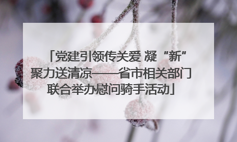 党建引领传关爱 凝“新”聚力送清凉——省市相关部门联合举办慰问骑手活动