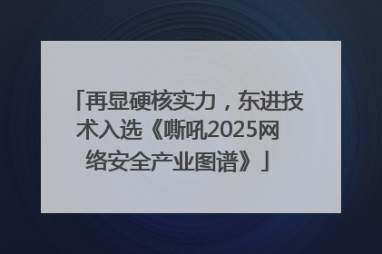 再显硬核实力，东进技术入选《嘶吼2025网络安全产业图谱》