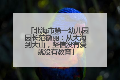北海市第一幼儿园园长范徽丽：从大海到大山，坚信没有爱就没有教育