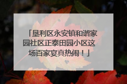 垦利区永安镇和谐家园社区正泰田园小区这场百家宴真热闹！
