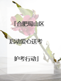 合肥蜀山区启动爱心送考护考行动
