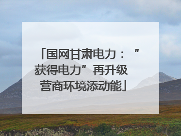 国网甘肃电力：“获得电力”再升级 营商环境添动能