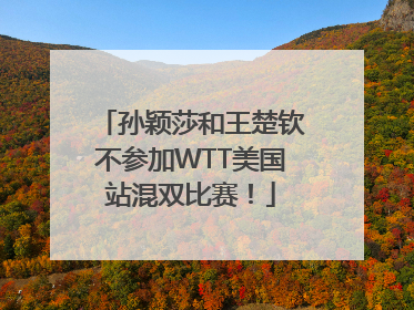 孙颖莎和王楚钦不参加WTT美国站混双比赛！