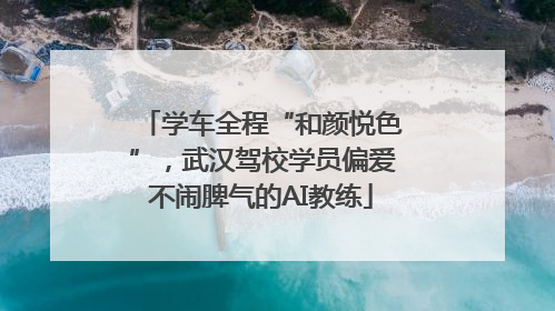 学车全程“和颜悦色”，武汉驾校学员偏爱不闹脾气的AI教练