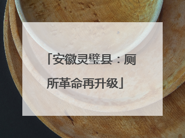 安徽灵璧县：厕所革命再升级