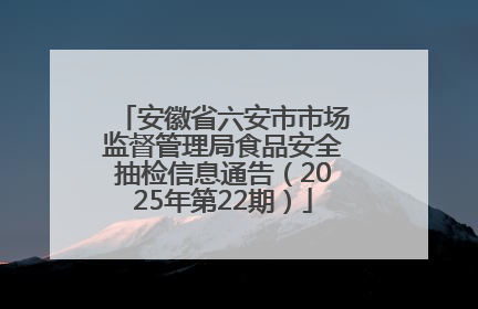 安徽省六安市市场监督管理局食品安全抽检信息通告（2025年第22期）