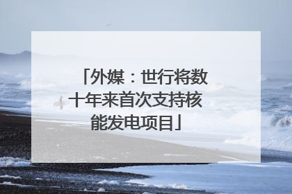 外媒：世行将数十年来首次支持核能发电项目