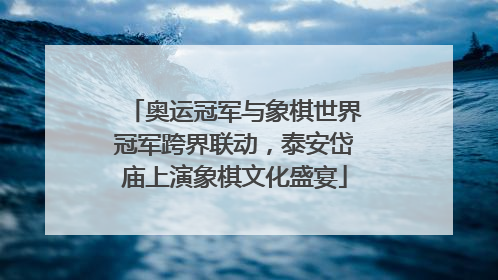 奥运冠军与象棋世界冠军跨界联动，泰安岱庙上演象棋文化盛宴