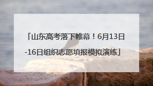 山东高考落下帷幕！6月13日-16日组织志愿填报模拟演练