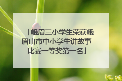 峨眉三小学生荣获峨眉山市中小学生讲故事比赛一等奖第一名