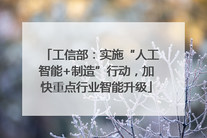 工信部：实施“人工智能+制造”行动，加快重点行业智能升级