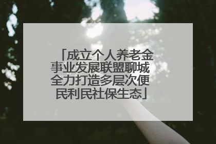 成立个人养老金事业发展联盟聊城全力打造多层次便民利民社保生态