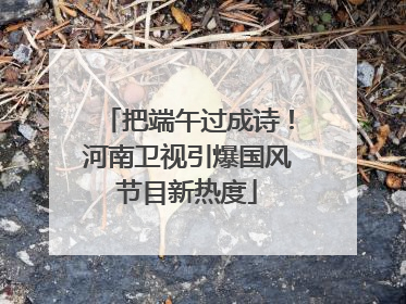 把端午过成诗！河南卫视引爆国风节目新热度